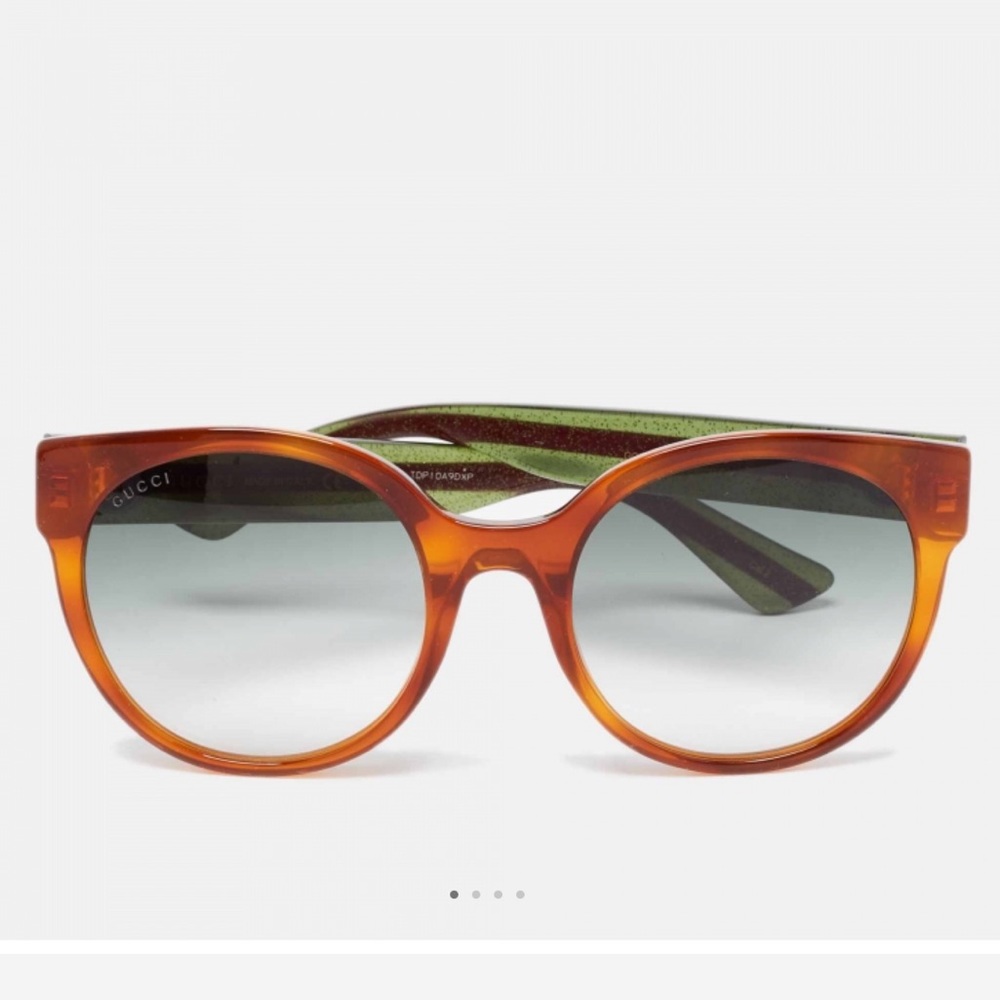 Gucci brown/green web stripe sunglasses